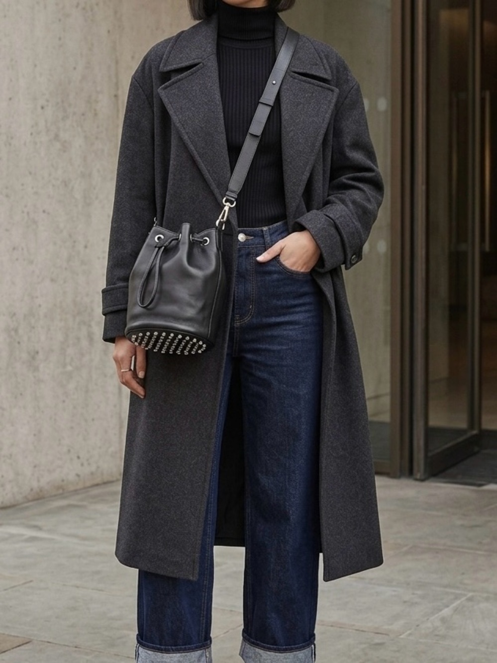 Alexander Wang Spiked Bucket Bag Alpha Y2K style